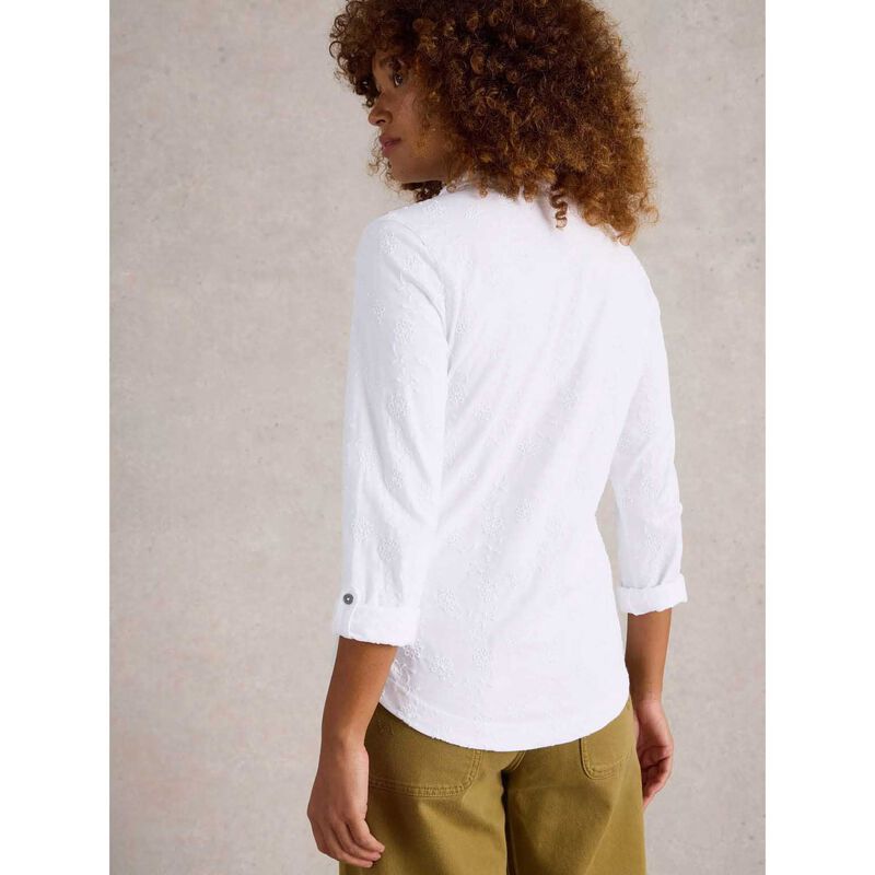 White Stuff Annie Broderie Jersey Shirt image number 1